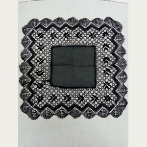 PA&Ntilde;UELO ENCAJE BOLILLOS NEGRO