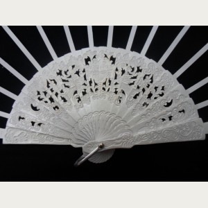 VARILLAJE ABANICO MADERA BLANCO N&ordm; 2. REF.413